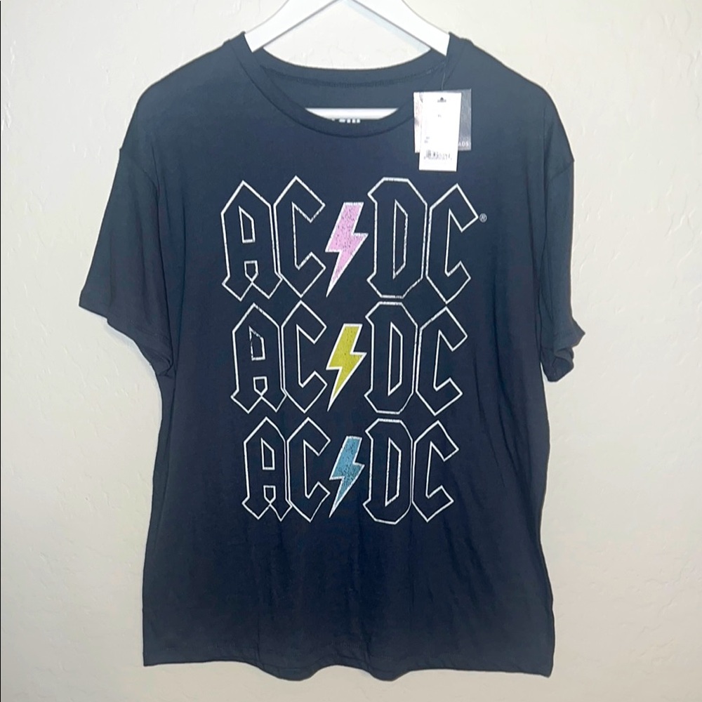 NWT AC/DC Grayson Threads Gray Band Graphic Tee XL